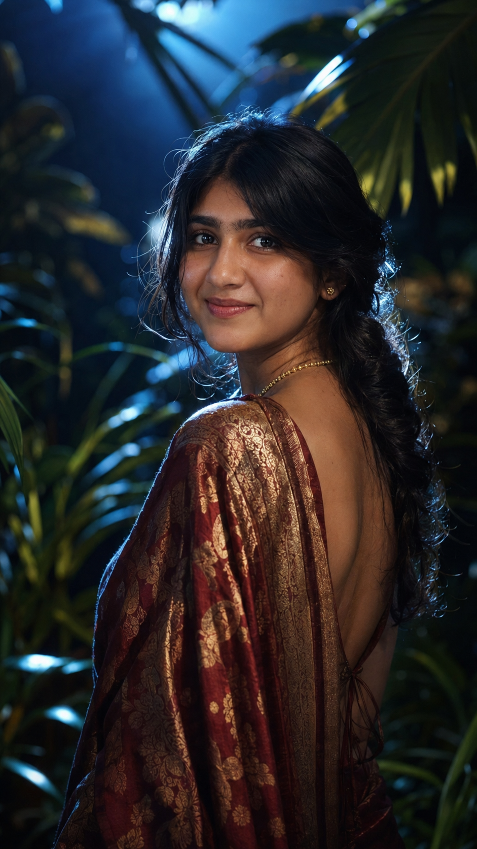 A girl infront of moonlight ๐