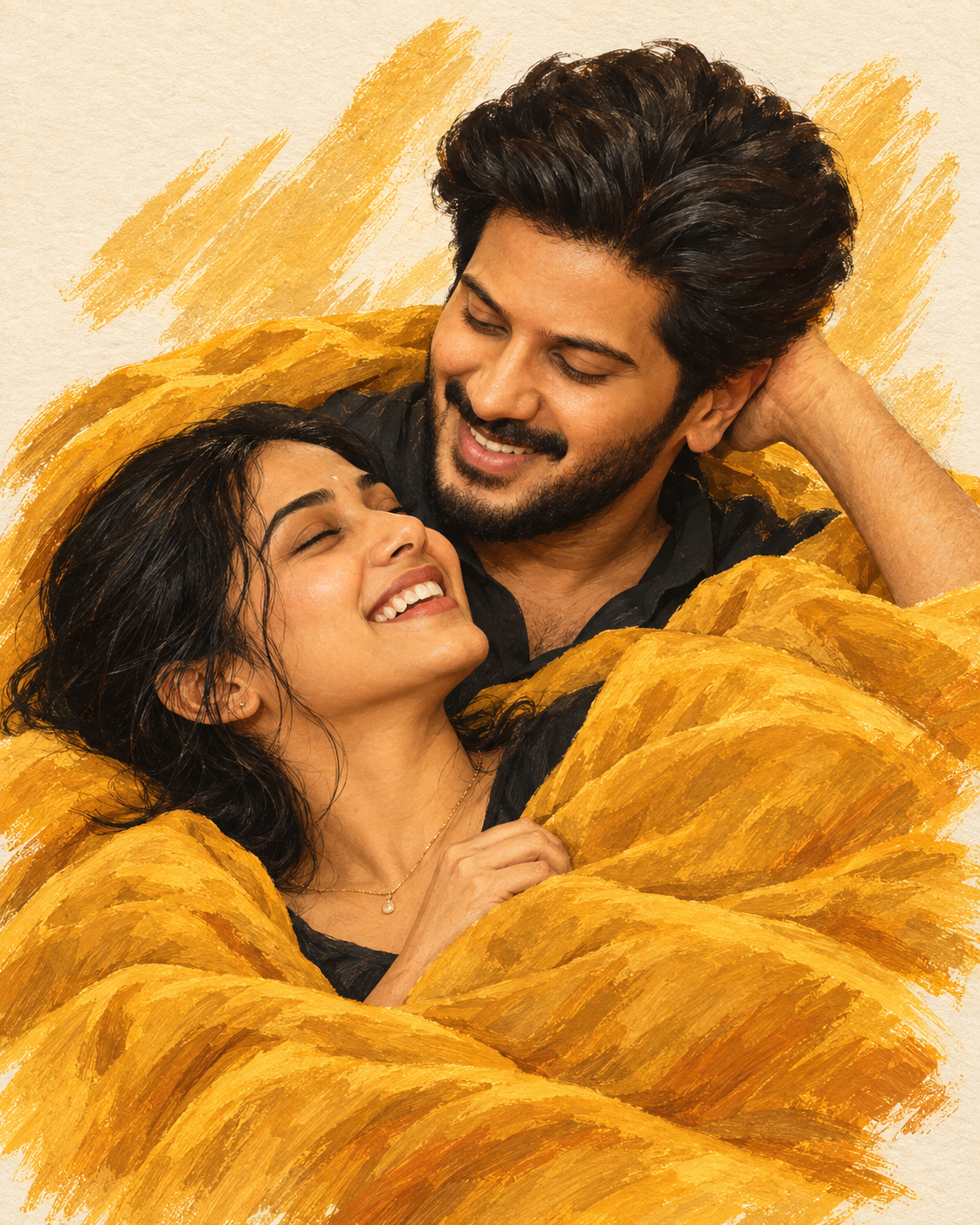 Illustration couple portrait