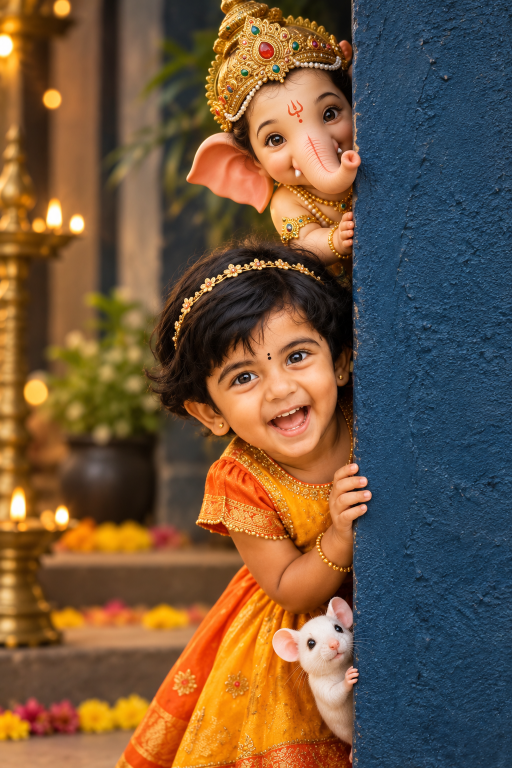 Charming cutiee with Ganesh