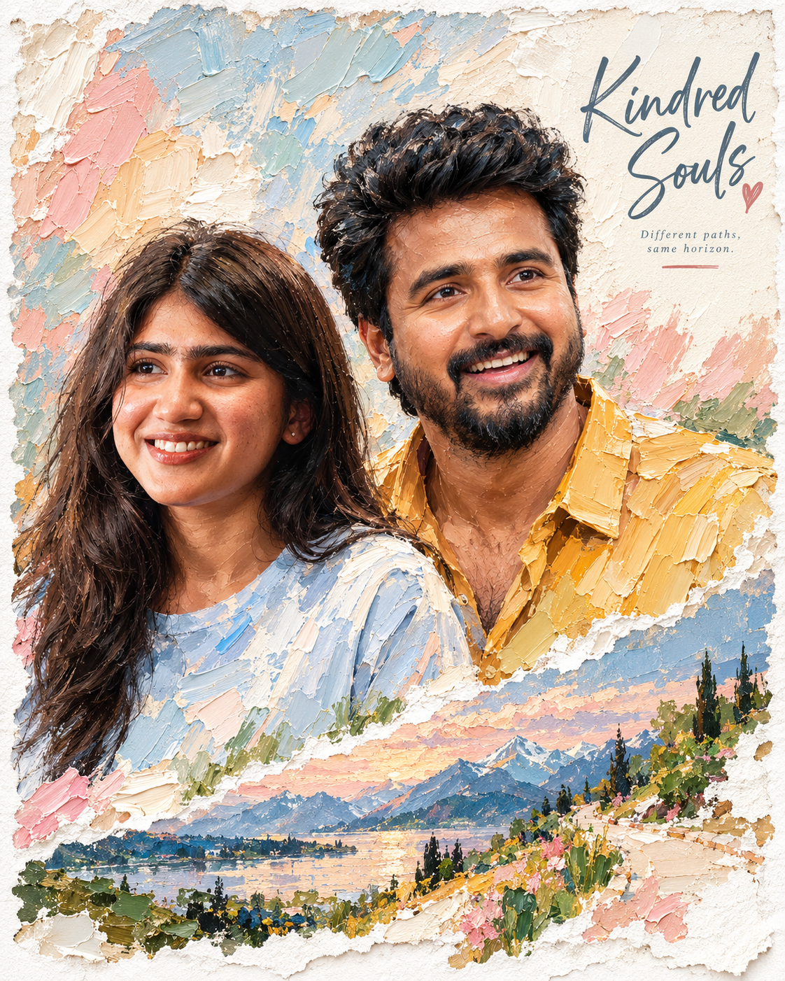 Oil painting couple portrait
